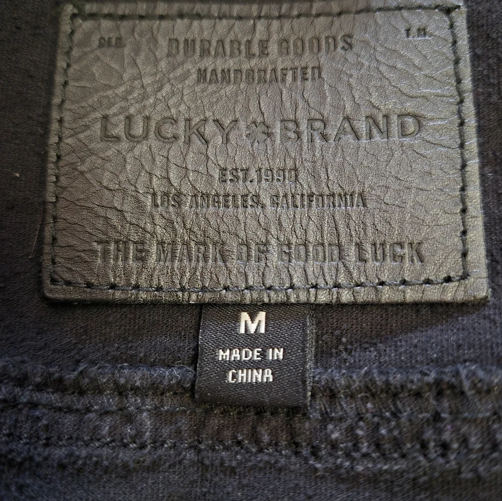 Lucky Brand Jeans The Tommy Trucker Charcoal Black Velvet Jacket - M - Picture 14 of 15
